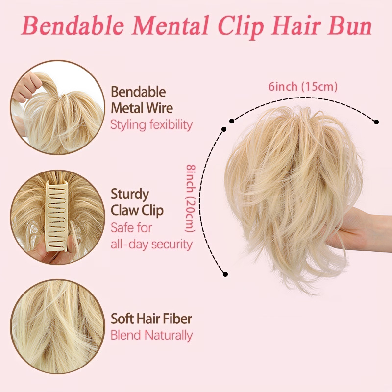 Synthetic Claw Clip Ponytail E - đánh giá và giá Claw Clip Messy Bun Hair Piece