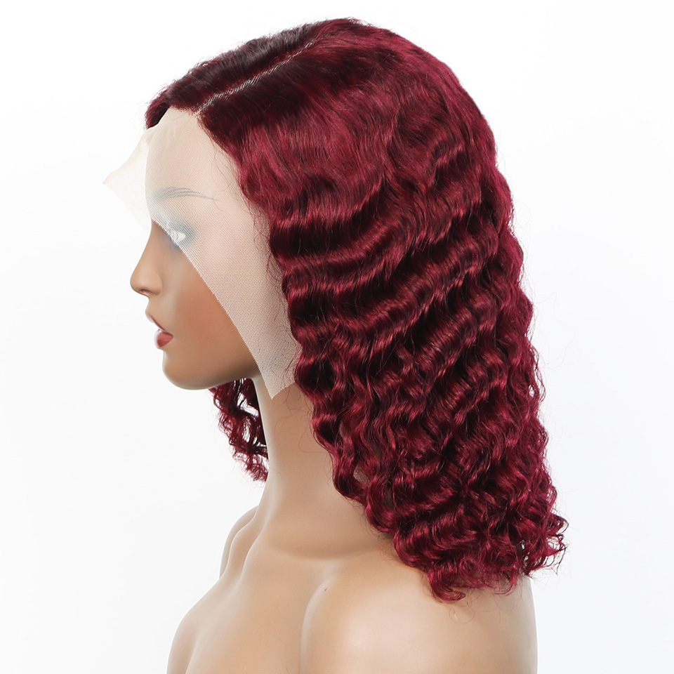99j Burgundy Deep Bob Wig Huma - đánh giá và giá Pre Parted 13X4 Lace Front Bob Wig