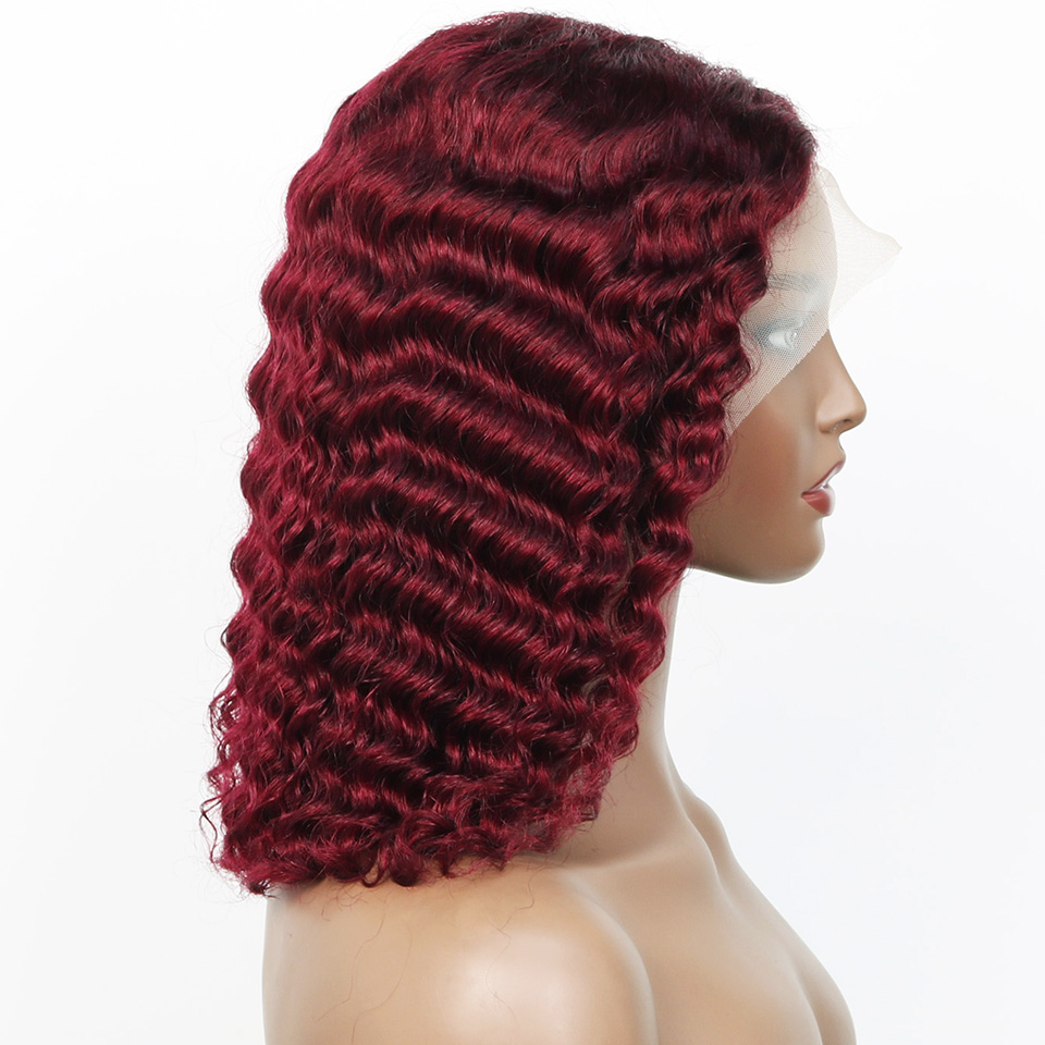99j Burgundy Deep Bob Wig Huma - đánh giá và giá Pre Parted 13X4 Lace Front Bob Wig