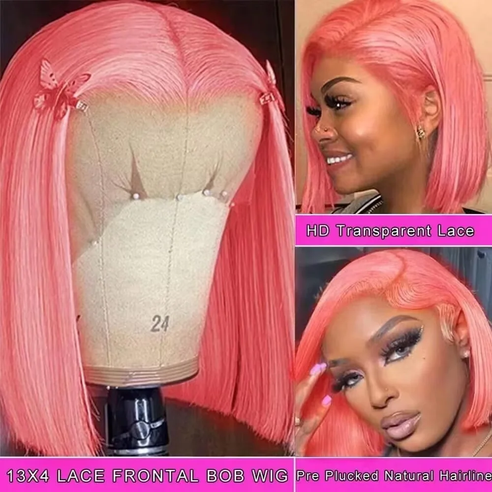 10Inch Pink Bob Wigs Human Hai - đánh giá và giá Glueless Wear And Go Human Hair Wig