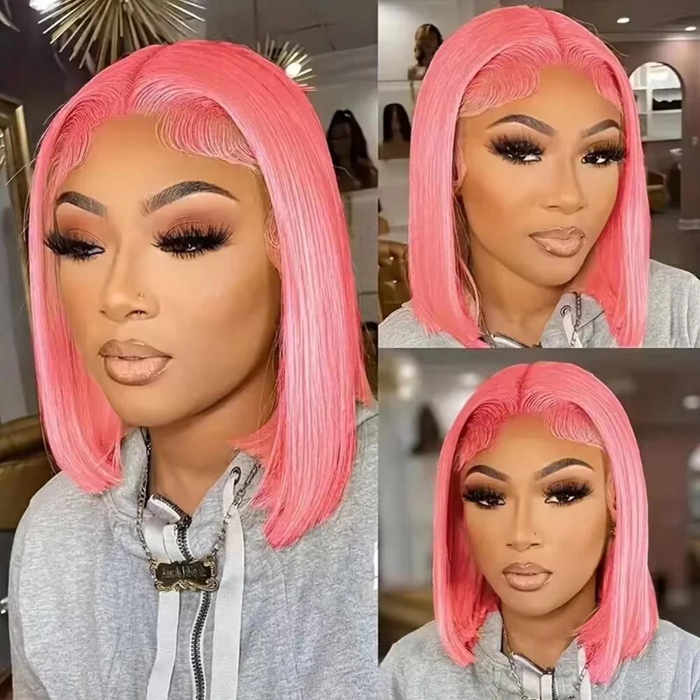 10Inch Pink Bob Wigs Human Hai - đánh giá và giá Glueless Wear And Go Human Hair Wig